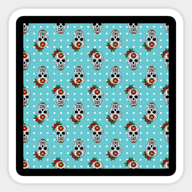 Sugar Skull Pattern Sticker by aquariart